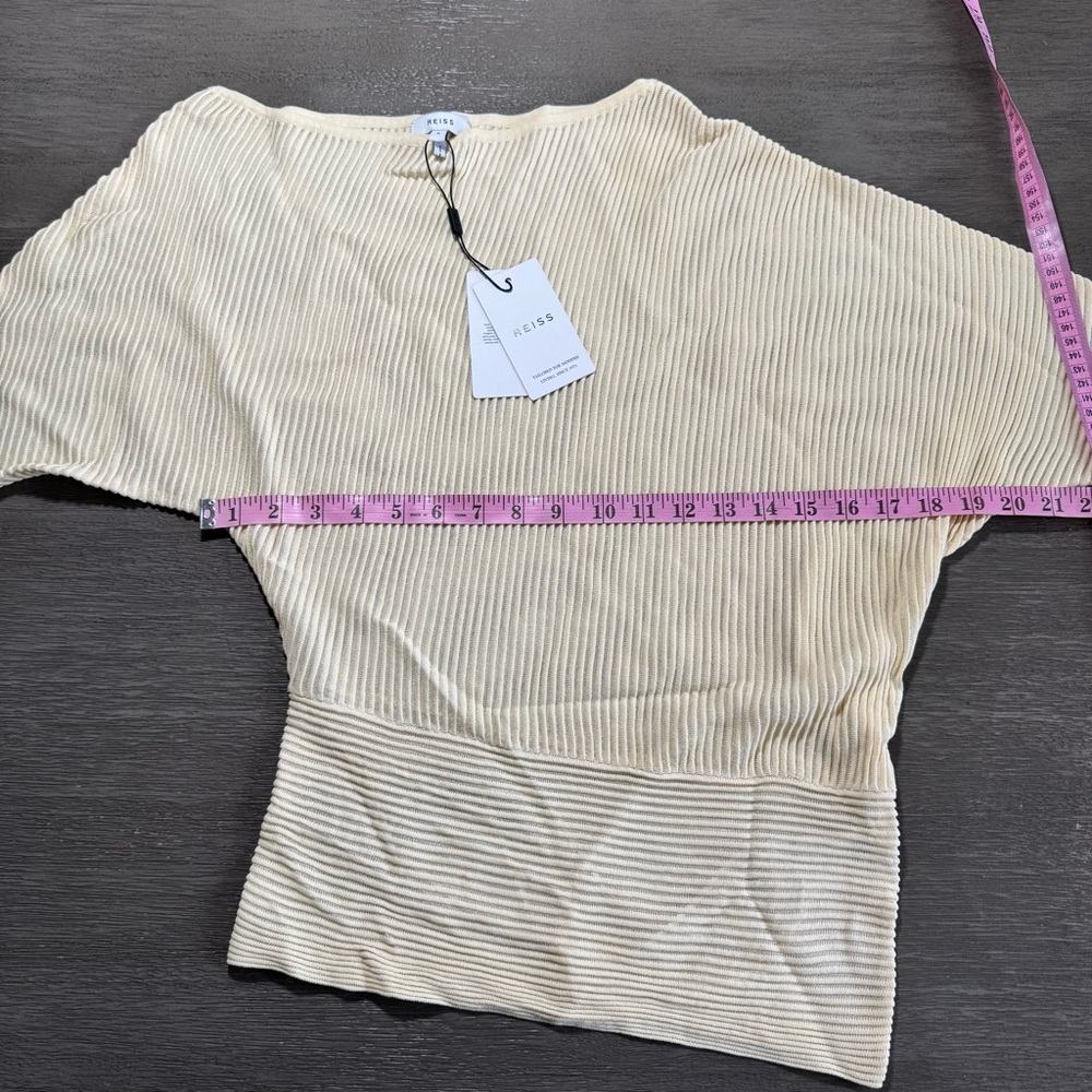 NWT Reiss Angie Sheer Asymmetrical Long Sleeve Jumper S - Picture 11 of 13